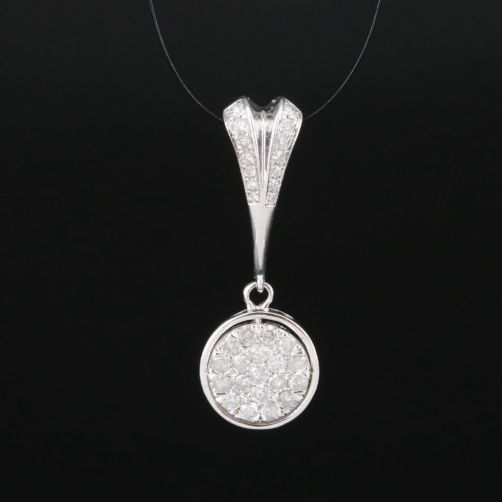 18K Gold Diamond Cluster Pendant - 2.10g Total weight